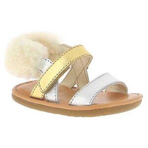 NEW UGG Baby Crib Dorien Metallic Sheepskin Wrapped Slingback Slide Dress Sandal
